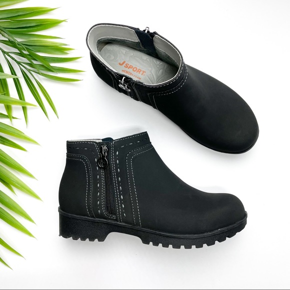 JSPORT BY JAMBU Jenna Weather Ready Ankle Boots in Black - NEW - Picture 1 of 7